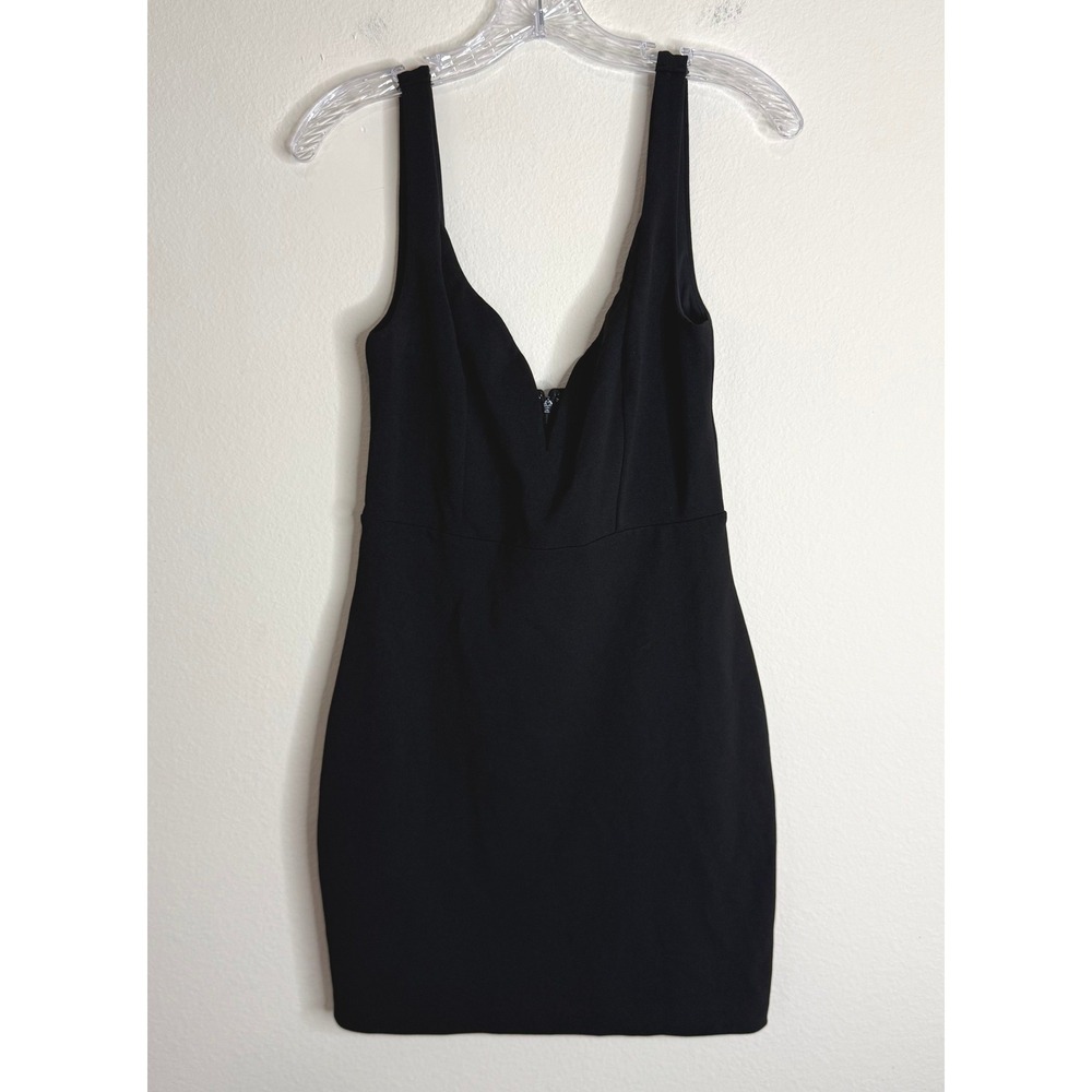 Express Mini Dress Women 6 Black Deep V-Neck Sleeveless Bodycon Cocktail Party